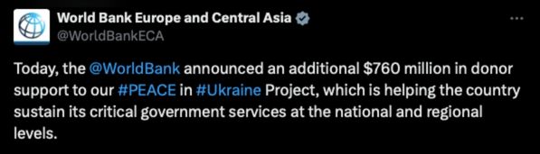 Dünya Bankasından Ukraynaya Ek Yardım Duyurusu