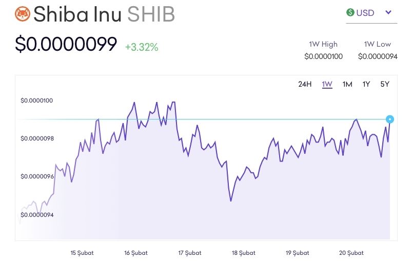 Shiba Inu Fiyatı 20 Şubat 2024'te Yükseliş Eğiliminde Görünüyor