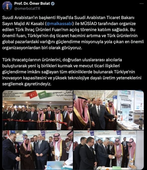 Ömer Bolat, Türkiye - Suudi Arabistan Ticaret Hacmi Hakkında Konuştu