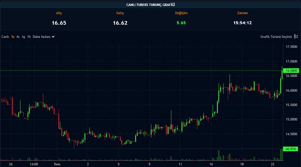 Paratic Piyasalar Tureks Turunç Canlı Grafik