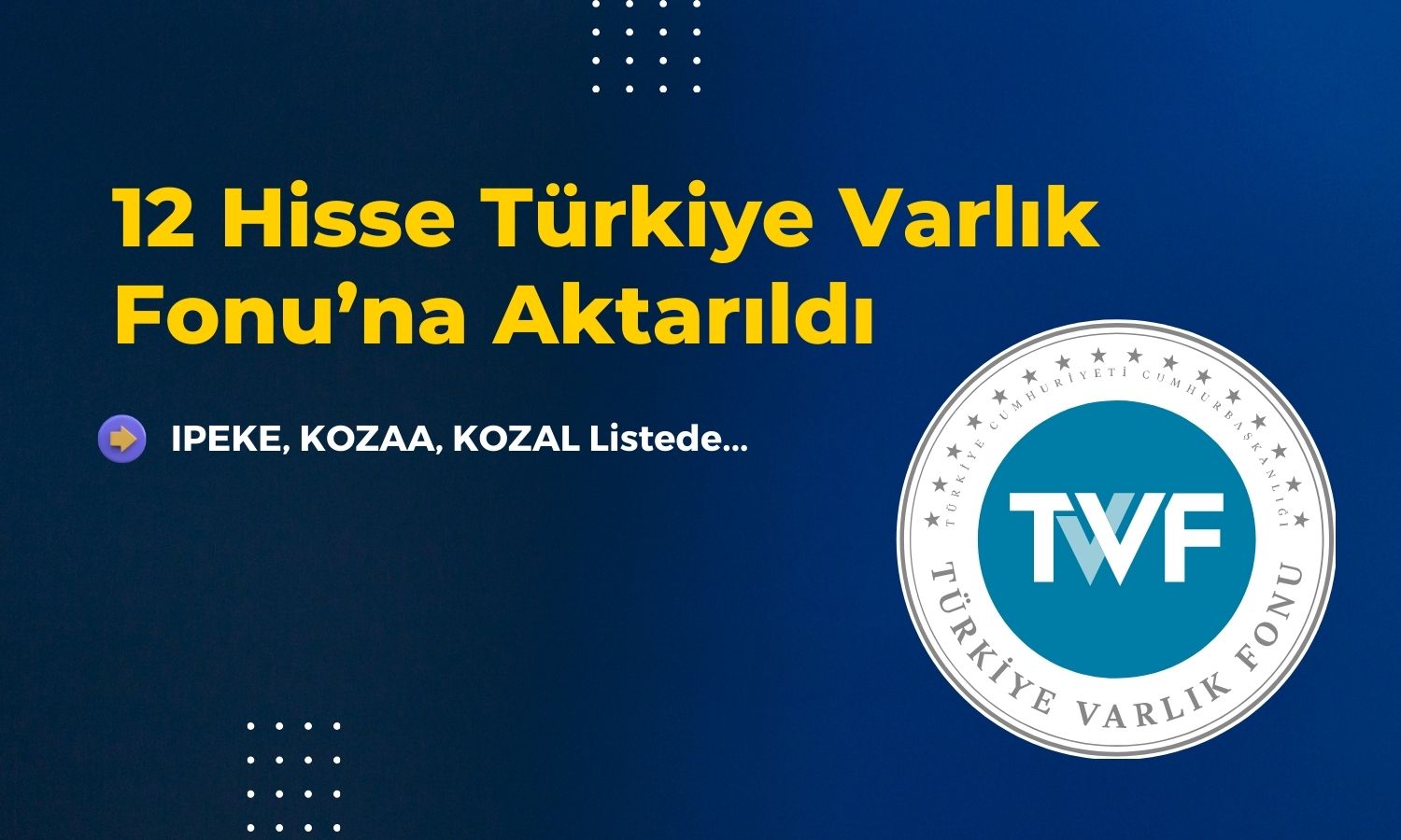 12 Şirketin Hissesi Türkiye Varlık Fonu’na Aktarıldı