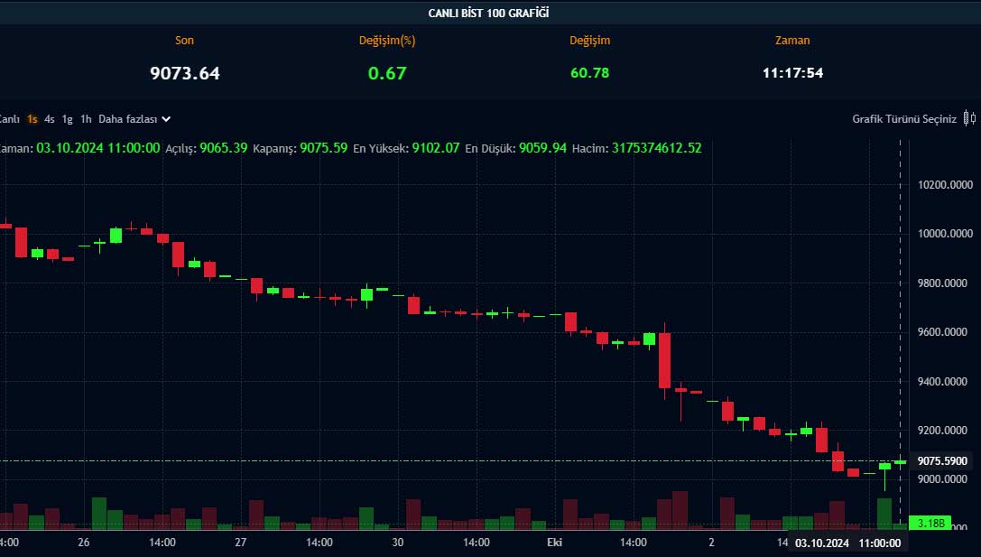 BIST 100 saatlik grafik