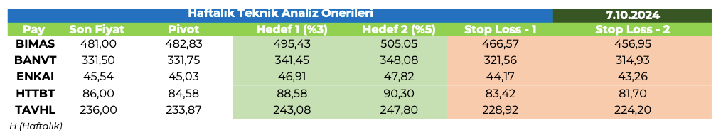 İnfo Yatırım Haftalık Portföy