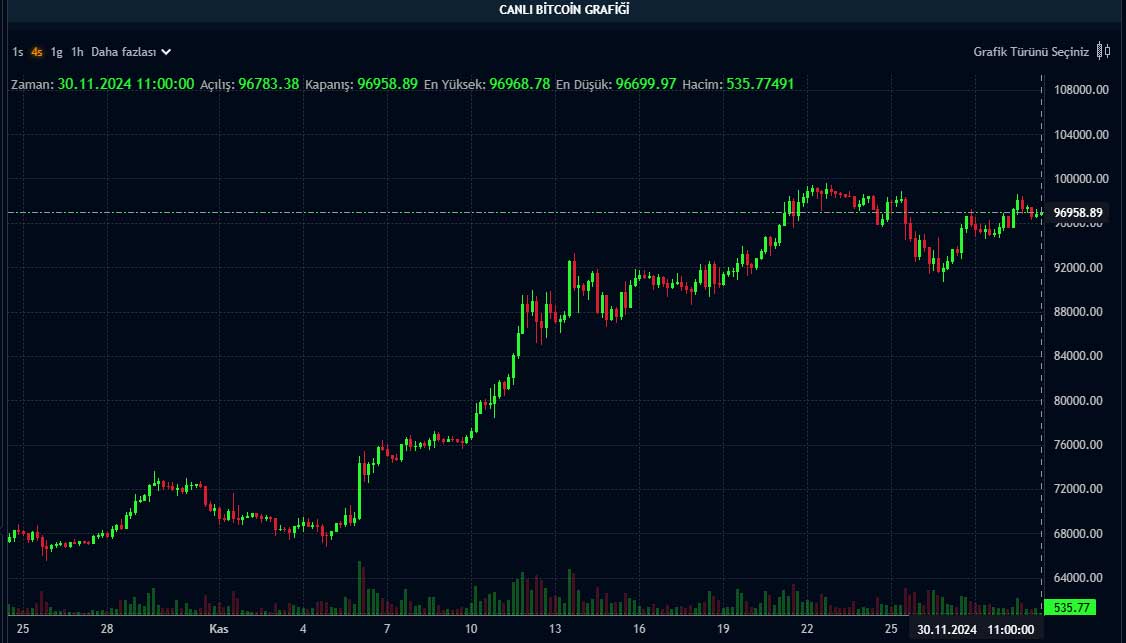 BTC fiyat grafiği