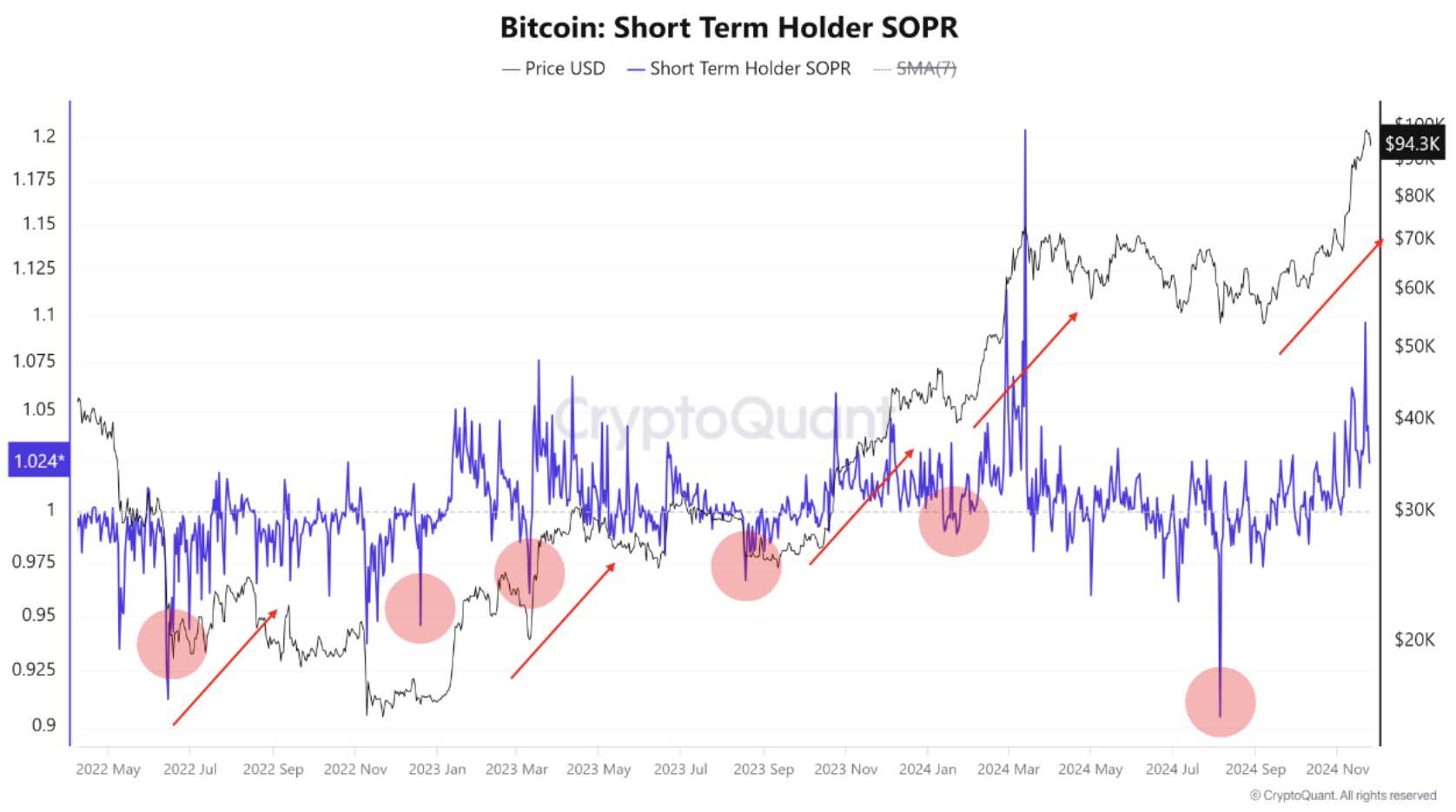Bitcoin SOPR metriği Bitcoin SOPR metriği