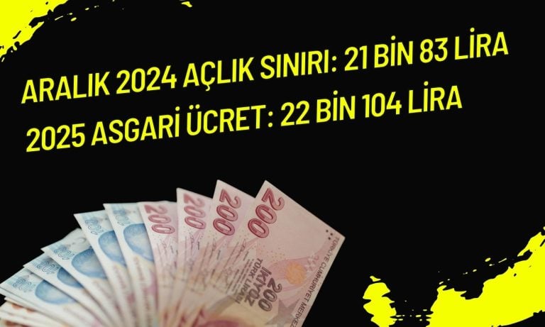 Açlık sınırı ile 2025 asgari ücret arasındaki fark 1000 TL!