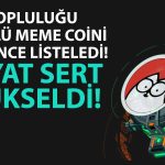 Binance yeni meme coin listeledi: Fiyatı Yüzde 50 yükseldi