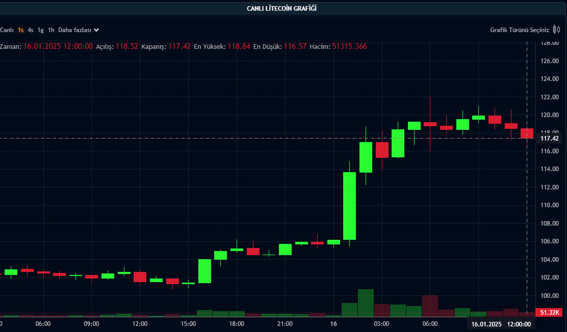 LTC saatlik grafik