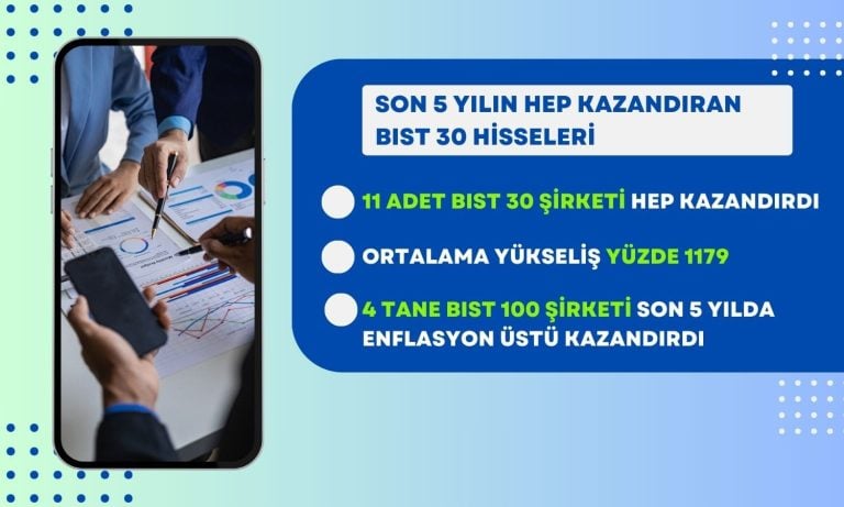 Son 5 yılda hep kazandıran BIST 30 hisseleri belli oldu