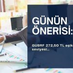 Günün önerisi GUBRF: 272,50 üzerinde kalırsa yükselebilir