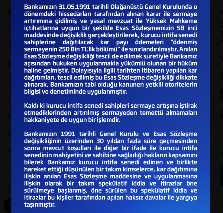 İş Bankası iddialara yanıt verdi: Yasal girişimlerde bulunacağız İş Bankası iddialara yanıt verdi: Yasal girişimlerde bulunacağız