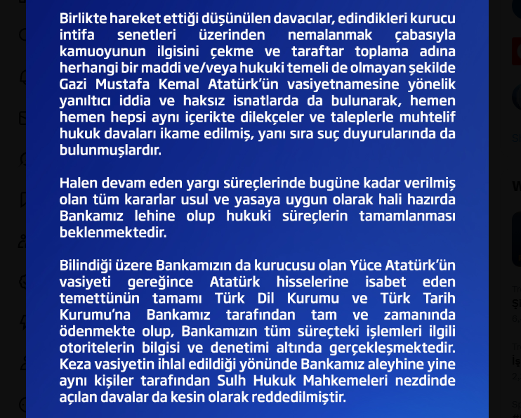 İş Bankası iddialara yanıt verdi: Yasal girişimlerde bulunacağız İş Bankası iddialara yanıt verdi: Yasal girişimlerde bulunacağız