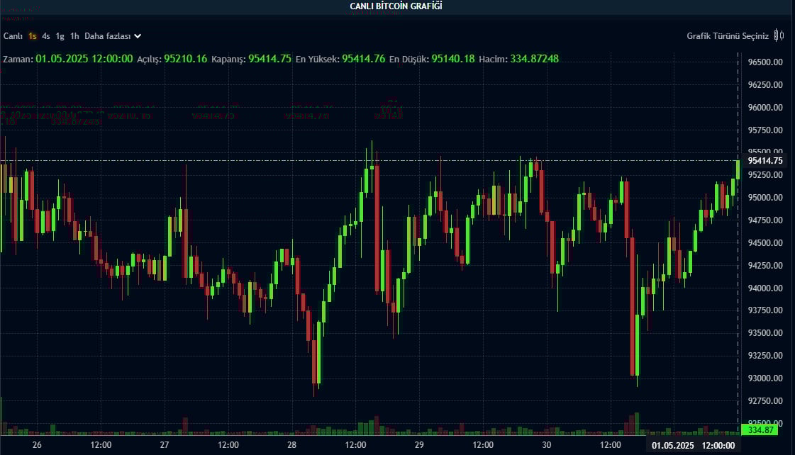 BTC saatlik grafik