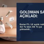 Goldman Sachs dolar/TL tahmini: 45 TL’ye yükseldi