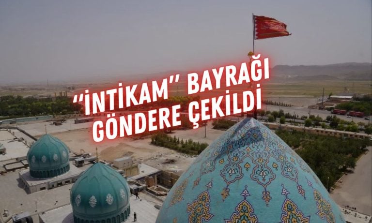 İran ‘intikam’ sembolü olan kırmızı bayrağını astı