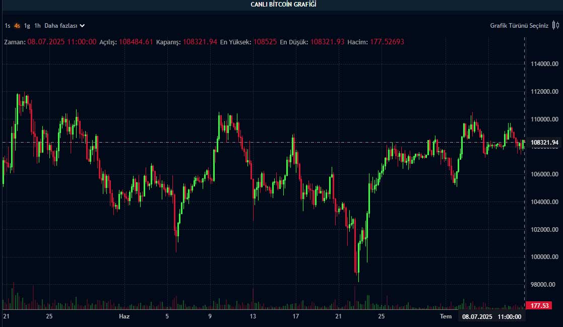 BTC fiyat grafiği