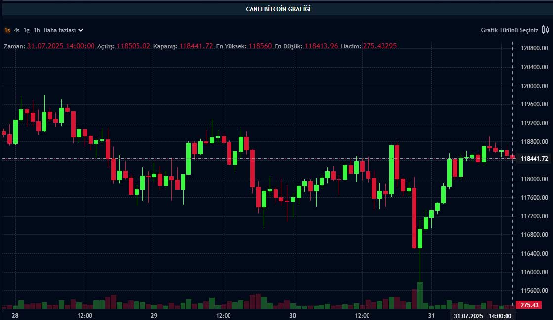 BTC fiyat grafiği BTC fiyat grafiği