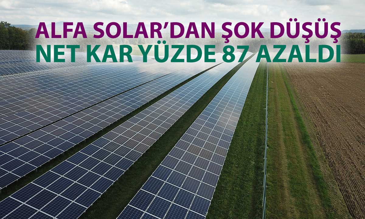 Alfa Solar’ın net karı yılın ilk yarısı yüzde 87 geriledi