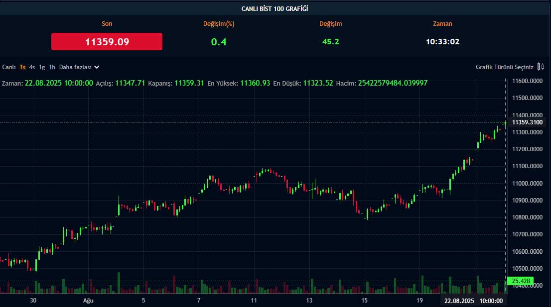 BIST 100 fiyat grafiği