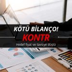 Kontrolmatik Teknoloji (KONTR) hedef fiyatı ve tavsiyesi düştü