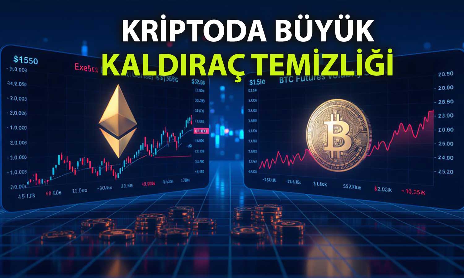 Kriptoda düşüş fırtınası: Büyük batışlar ile 1.1 milyar dolar tasfiye edildi