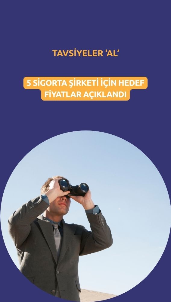 Beş sigorta şirketinde tavsiye AL, hedef fiyatlar yüksek