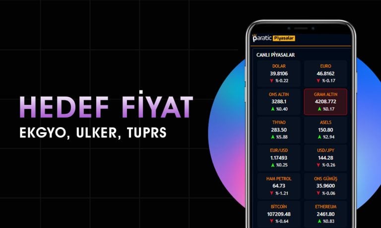 EKGYO, ULKER ve TUPRS için hedef fiyat açıklandı