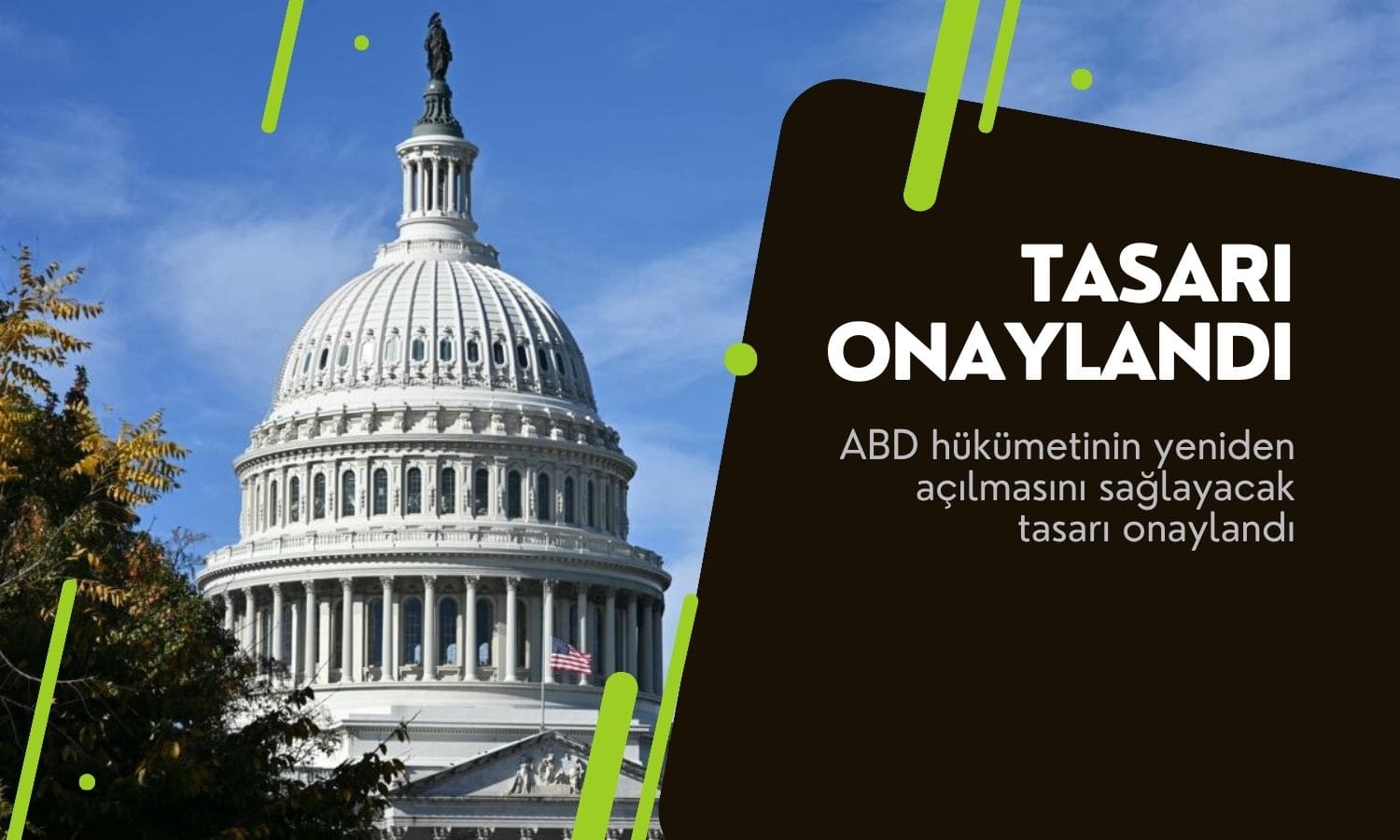 ABD Senatosu hükümetin yeniden açılması için tasarıyı onayladı