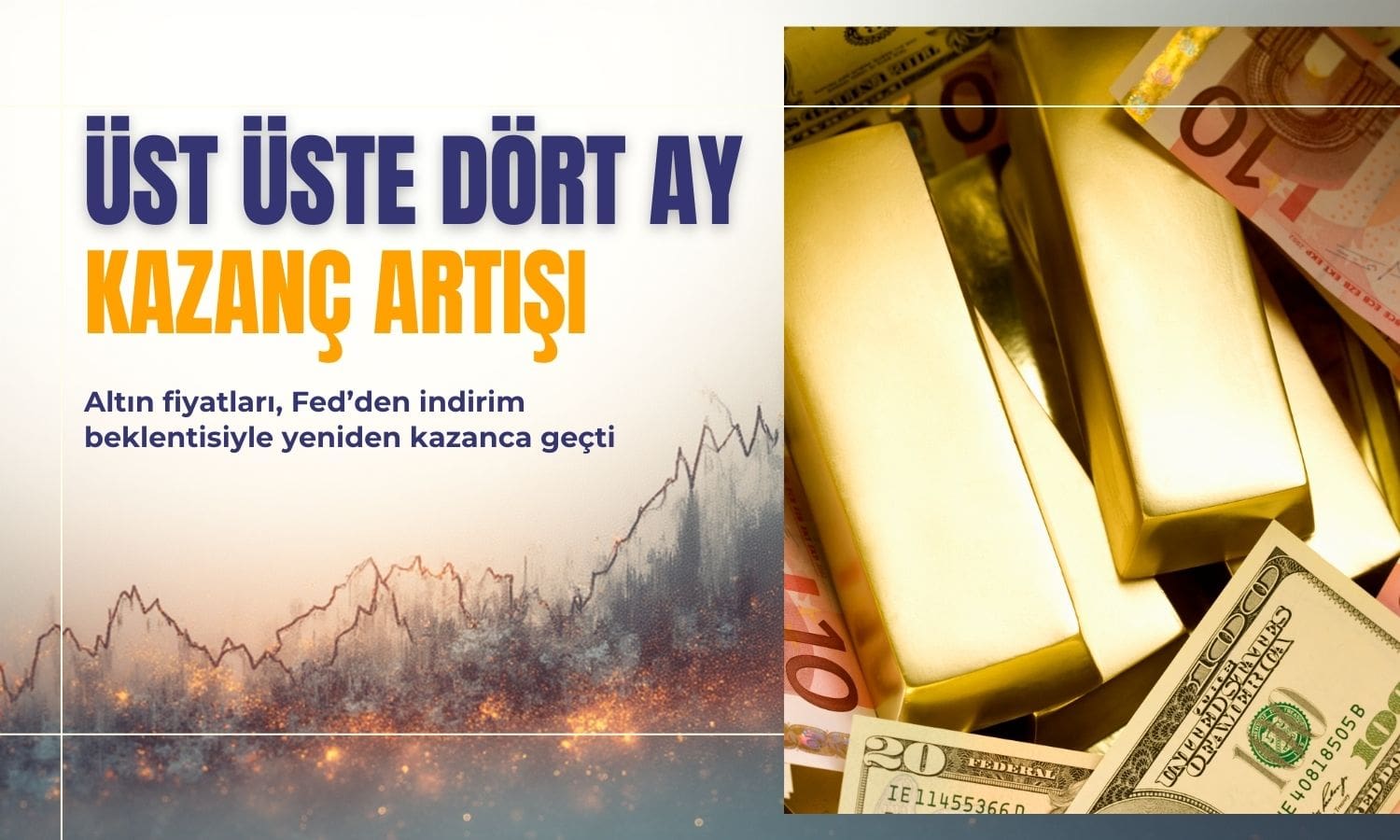 Altın üst üste dördüncü ayını kazançla kapatmaya hazırlanıyor