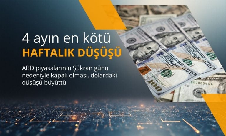 Dolar dört ayın en sert haftalık düşüşüne ilerliyor