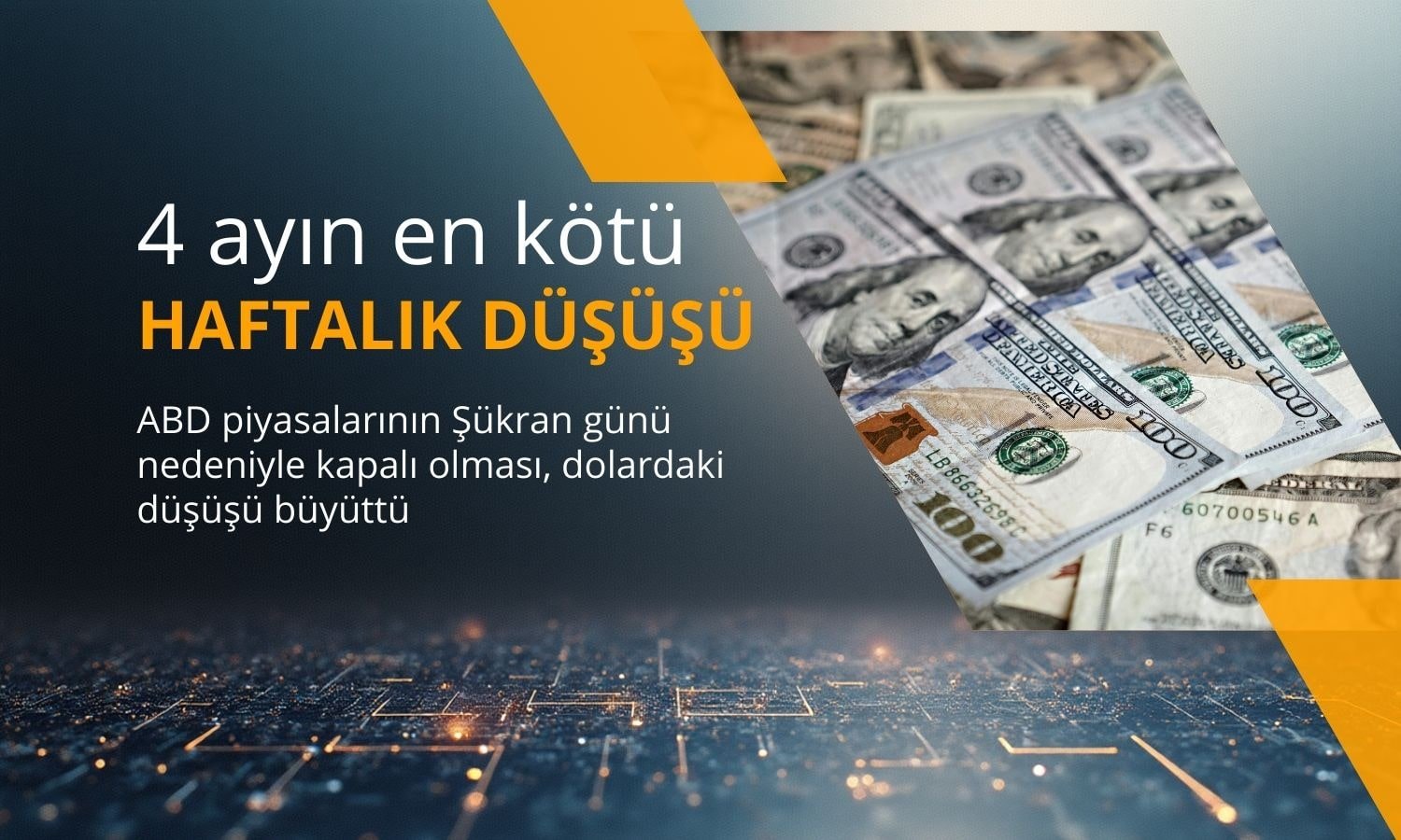 Dolar dört ayın en sert haftalık düşüşüne ilerliyor