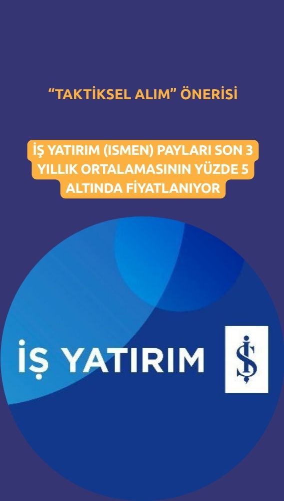 İş Yatırım (ISMEN) için taktiksel alım önerisi verildi
