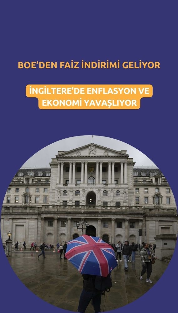 BoE'den faiz indirimi geliyor: Enflasyon ve ekonomi yavaşlıyor