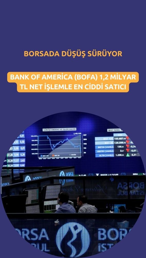 Borsada düşüş sürüyor: Bank of America 1,2 milyar TL satışta