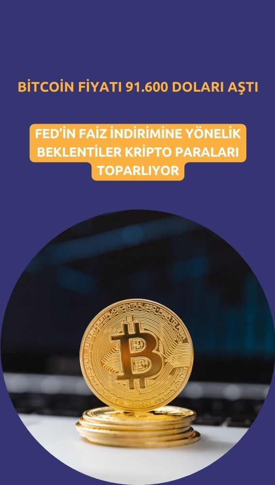 Bitcoin 91.600 doları aştı: Fed beklentisiyle kriptolar toparlanıyor