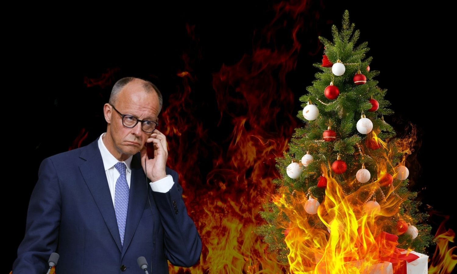 Kritik Alman verisi Merz’in Noel ağacını ateşe verdi