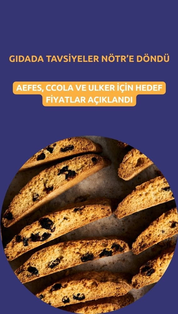 Gıdada tavsiye 'Nötr'e döndü: AEFES, CCOLA, ULKER hedefleri