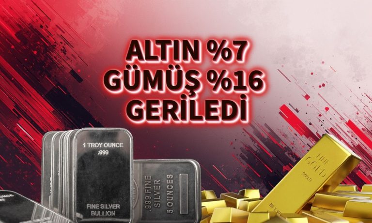 Düşüş altında yüzde 7'yi, gümüşte yüzde 16'yı gördü