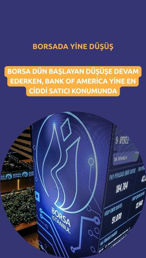 Borsada düşüş sürüyor: BofA satışta yine ilk sırada