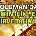 Goldman: Altında yükseliş sürecek, dalgalanma artabilir