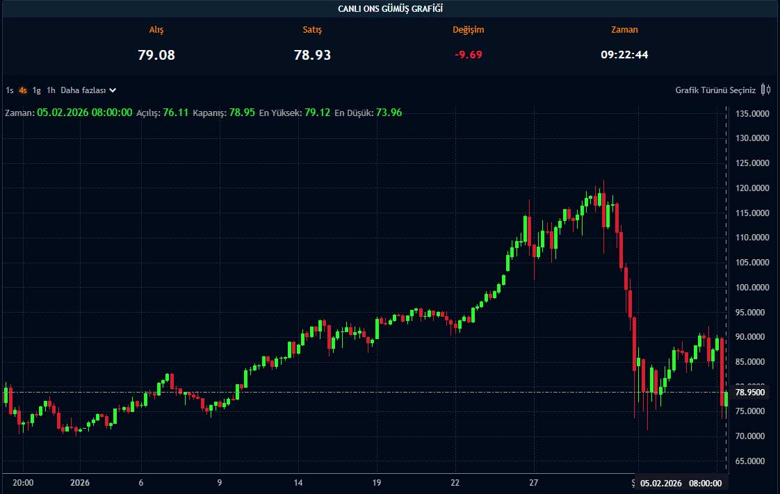 Gümüş fiyat grafiği