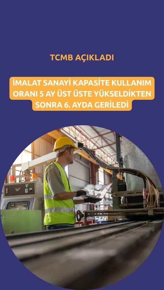 İmalat sanayi kapasite kullanımı 5 ay sonra geriledi