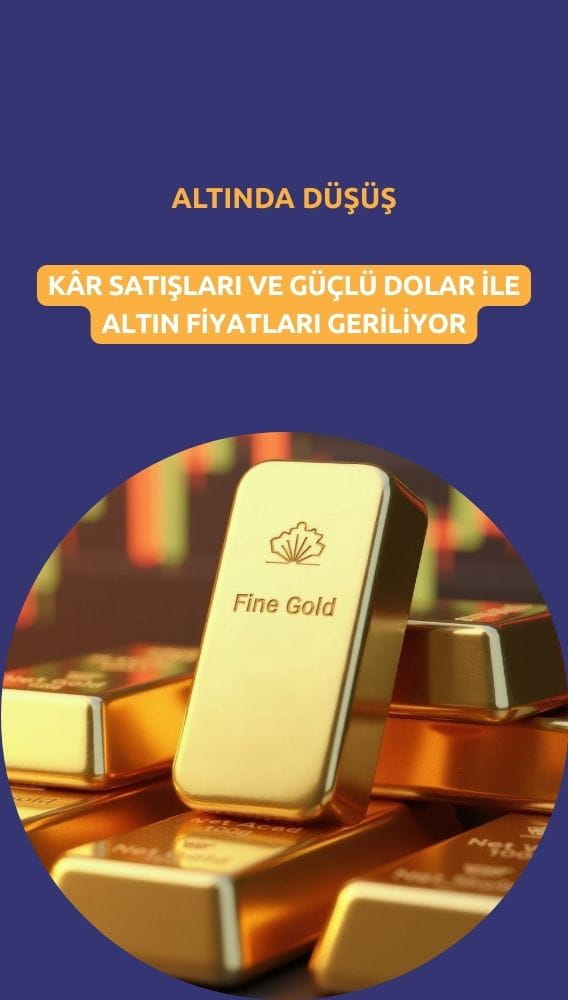 Kâr satışları ve güçlü dolar altını zirveden geri çekti