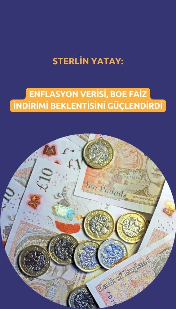 Sterlin yatay: Enflasyon BoE faiz indirimi beklentisini güçlendirdi