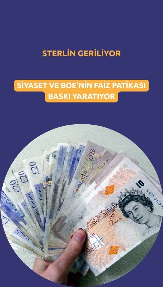 Sterlin geriledi: Siyaset ve BoE faiz patikası baskı yapıyor
