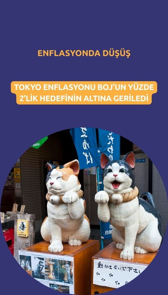 Tokyo enflasyonu BOJ hedefinin altına geriledi