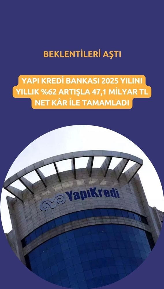 Yapı Kredi'den beklenti üstü kâr: Yıllık yüzde 62 artış