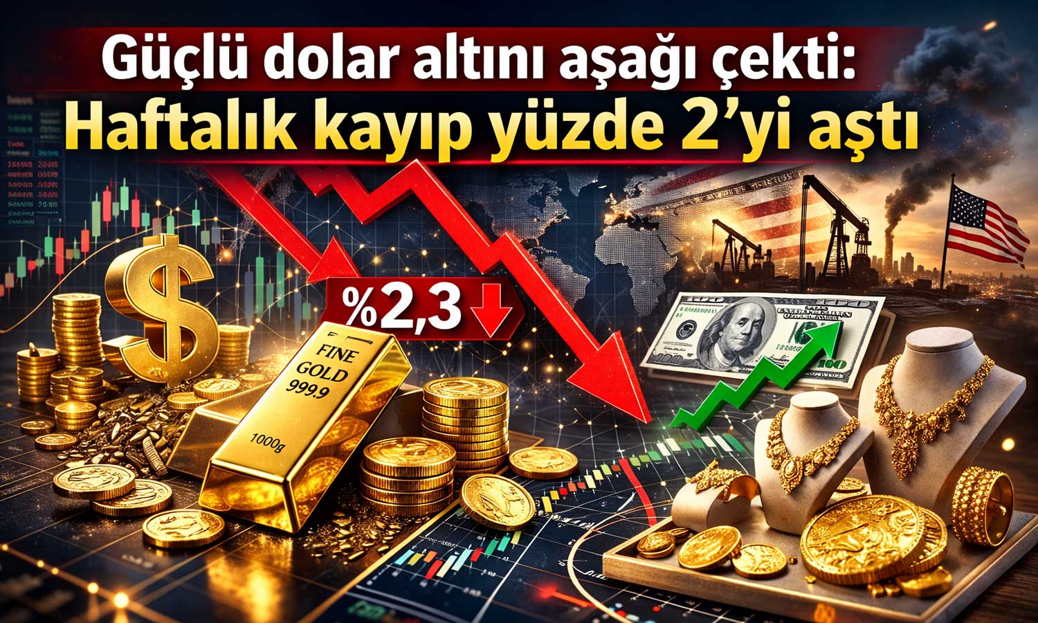 Altın haftayı kayıpla kapattı: Güçlü dolar fiyatları baskılıyor