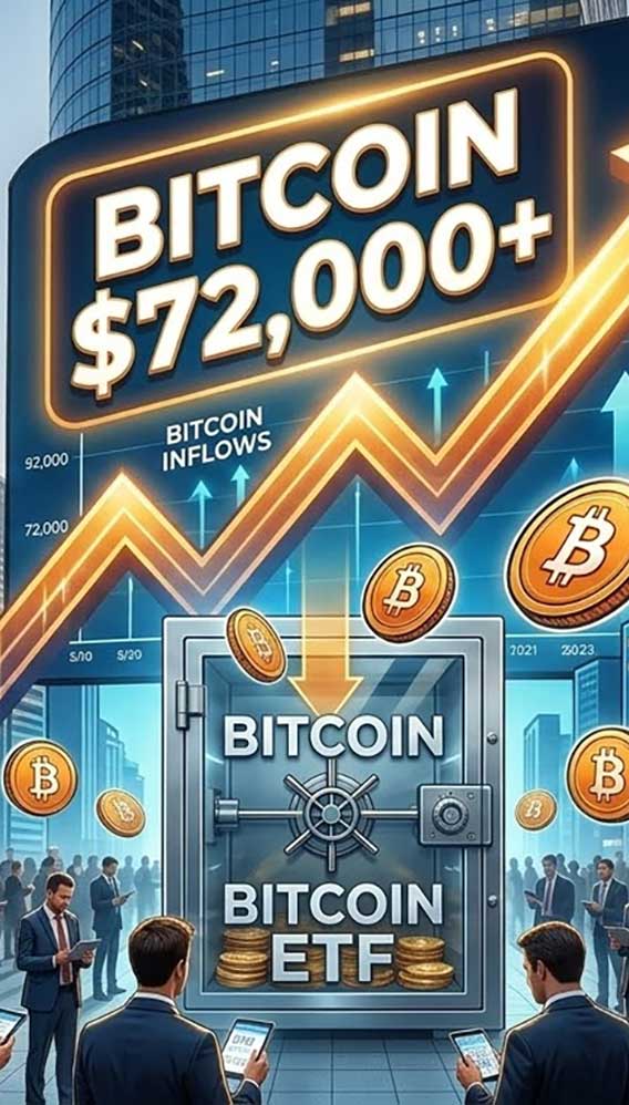 Bitcoin 72 bin doların üzerinde: Kurumsal talep fiyatı destekliyor