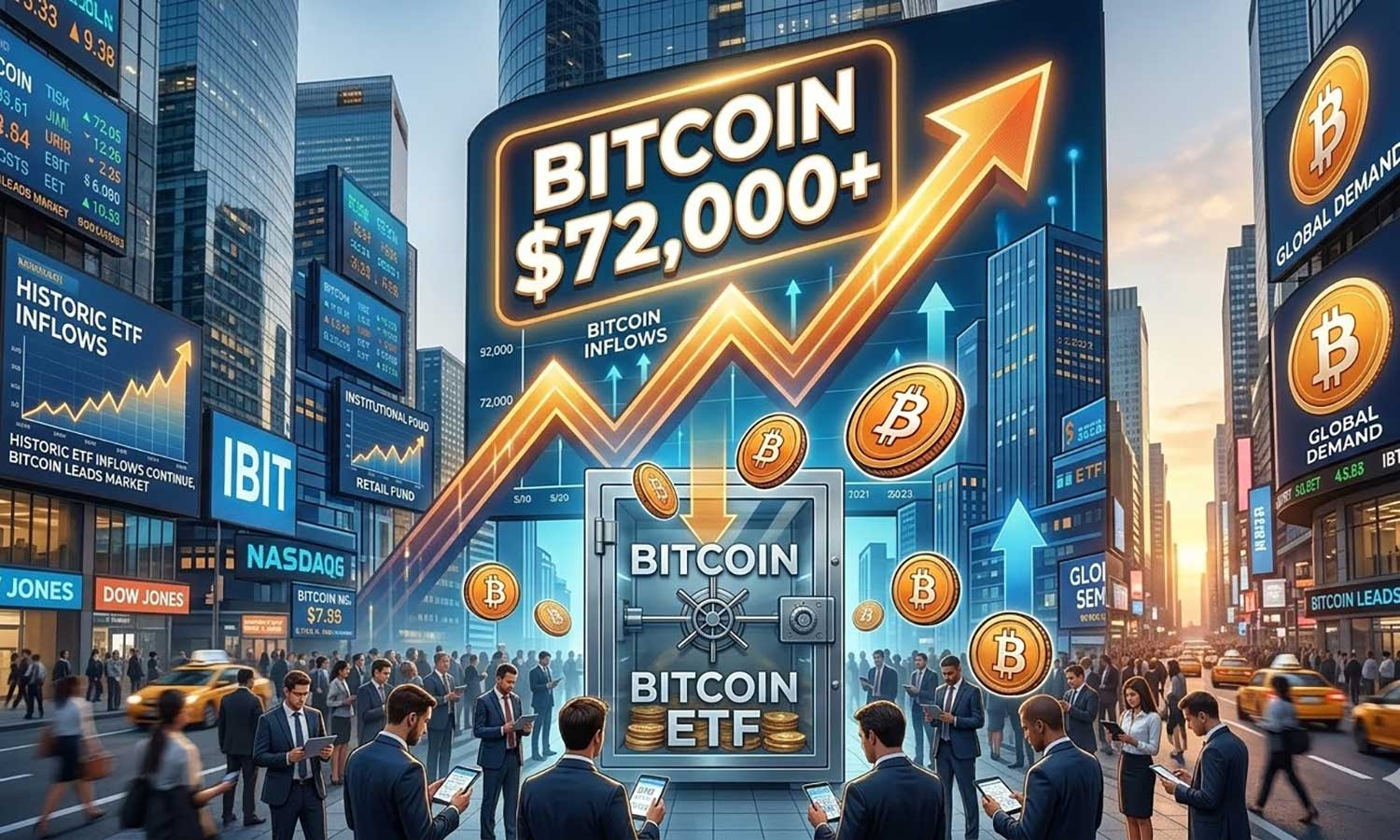 Bitcoin 72 bin doların üzerinde: Kurumsal talep fiyatı destekliyor